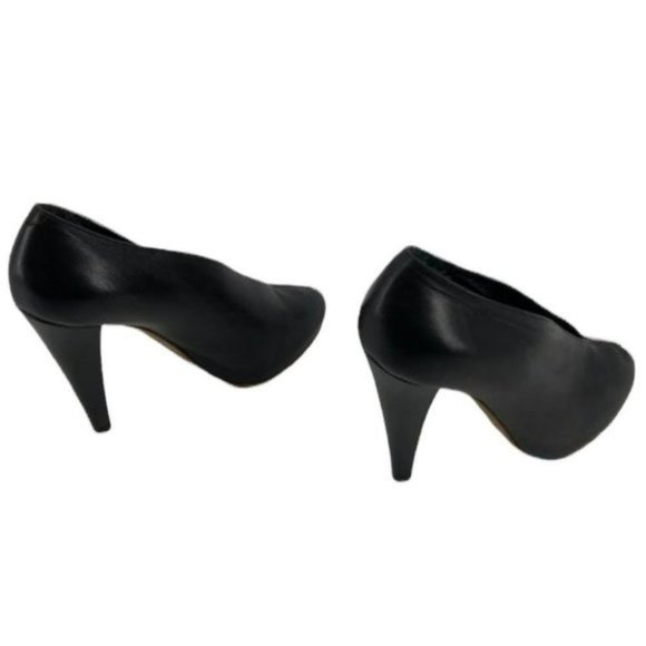 Celine Paris  Black V Neck peep toe pumps high heel size 37 - Picture 3 of 7